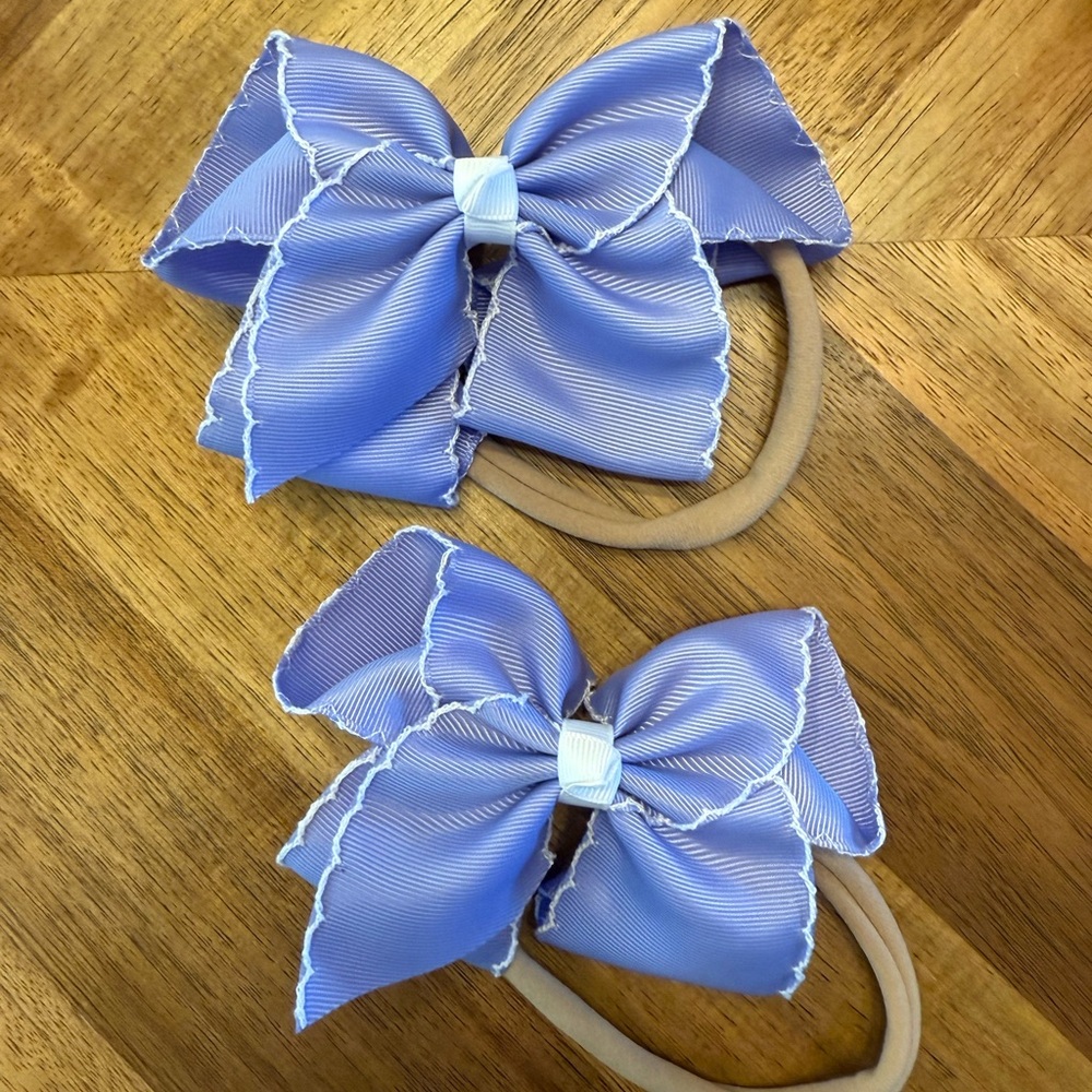 Blue Bow Hair Ties for Kids
